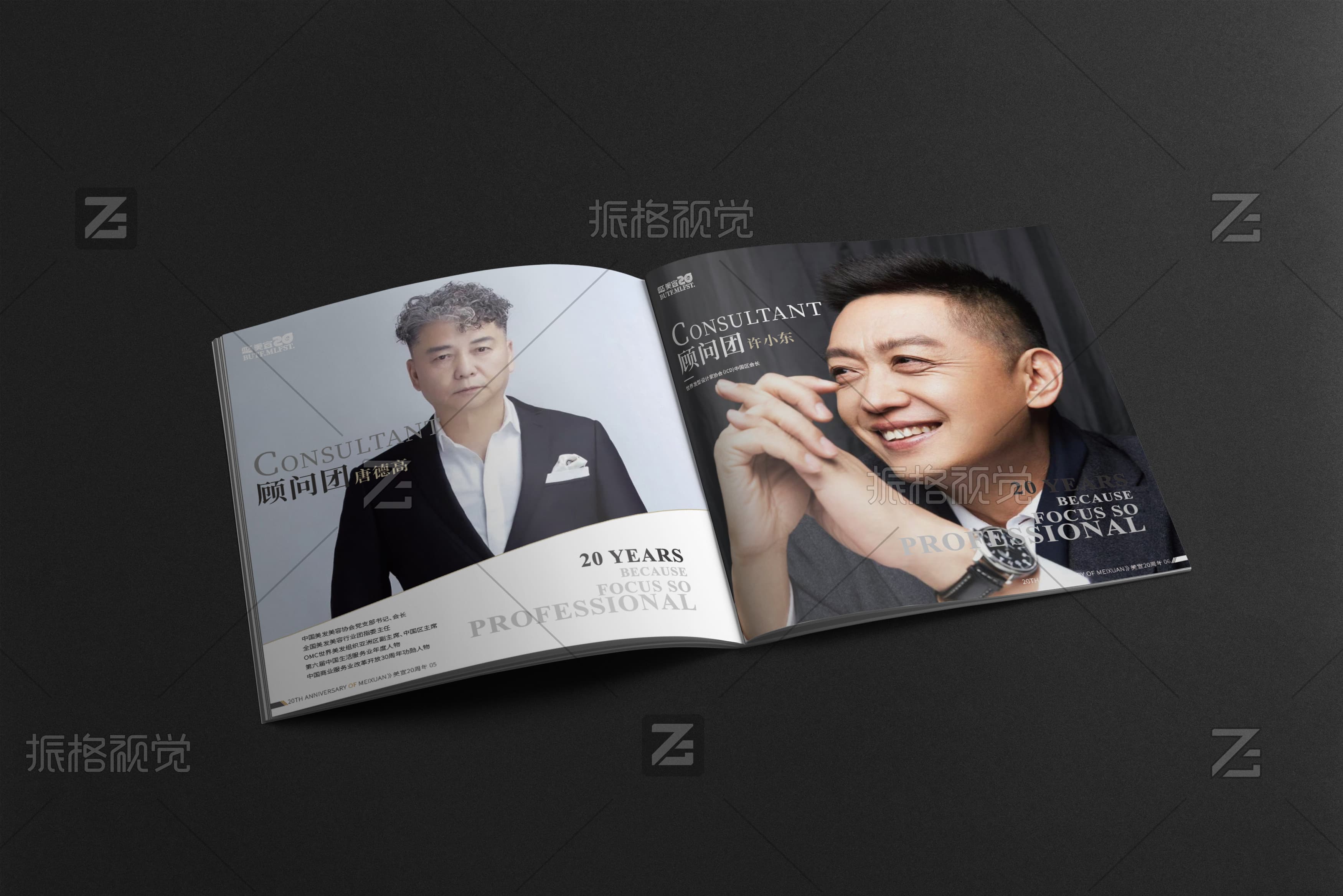 美宣集团顾问团队唐德高与许小乐人物介绍内页设计